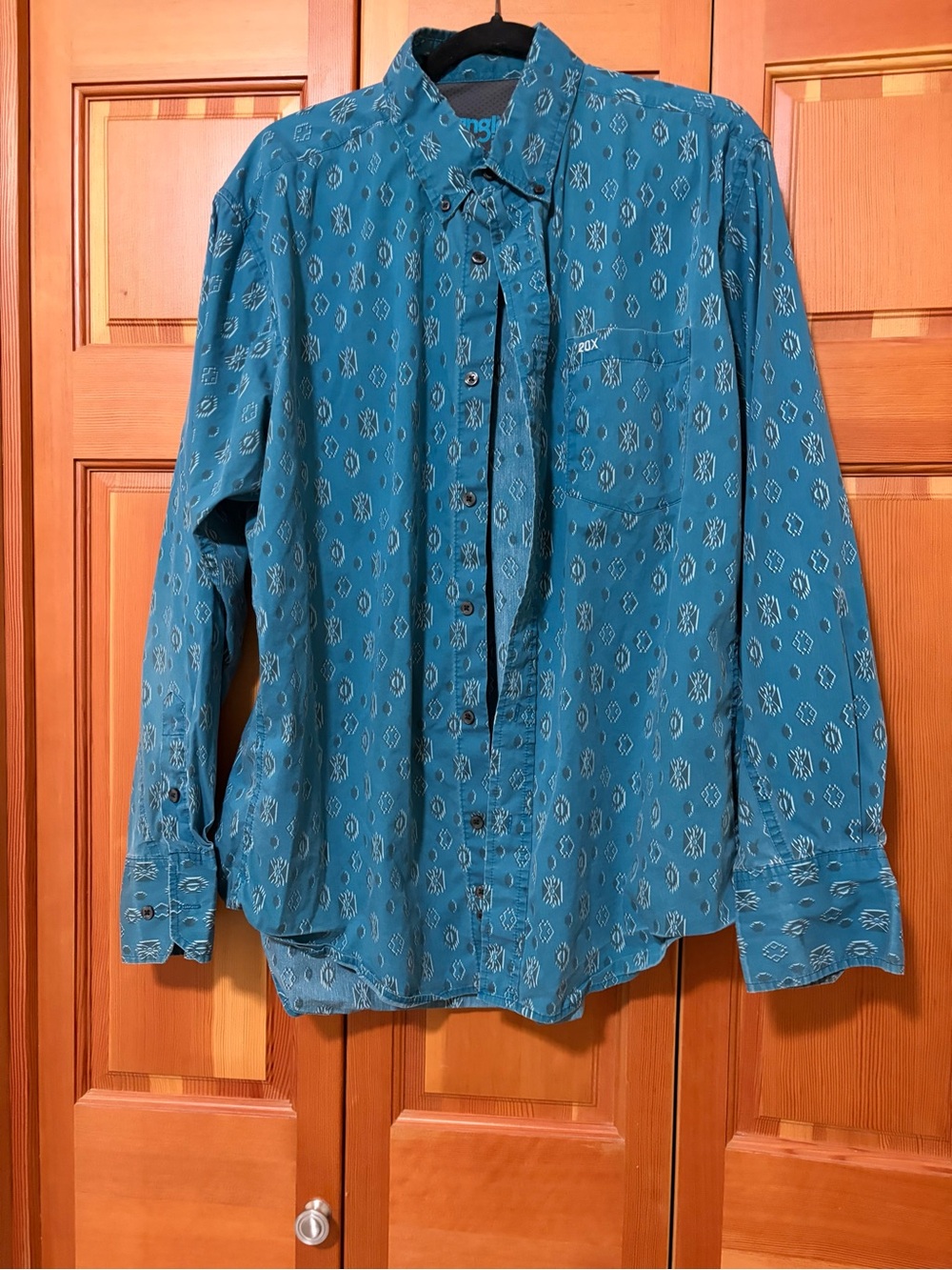 Teal Patterned Long-Sleeve Shirt - Wrangler XL